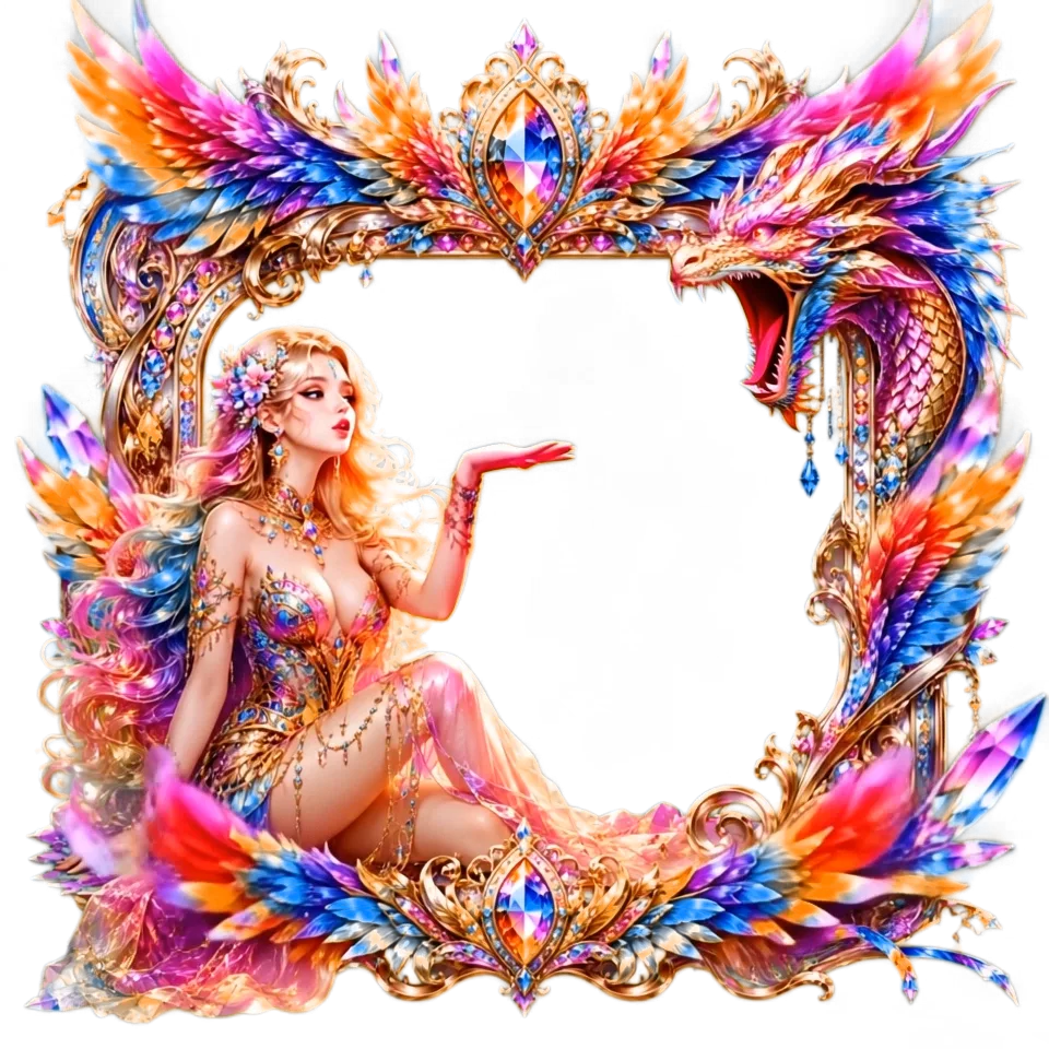 Rainbow Dragon Queen Frame preview